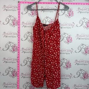 Primark mini dress floral button up white black Red Floral Mini Dress
